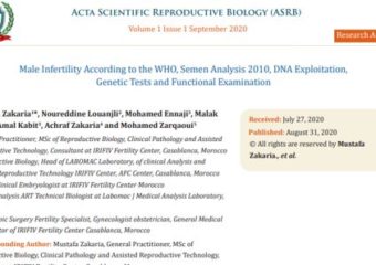 MSERM – Male Infertility According to the WHO, Semen Analysis 2010, DNA Exploitation, Genetic Tests and Functional Examination