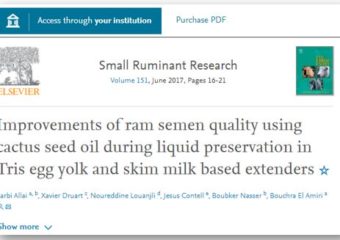 MSERM – Improvements of ram semen quality using cactus seed oil during liquid preservation in Tris egg yolk and skim milk based extenders